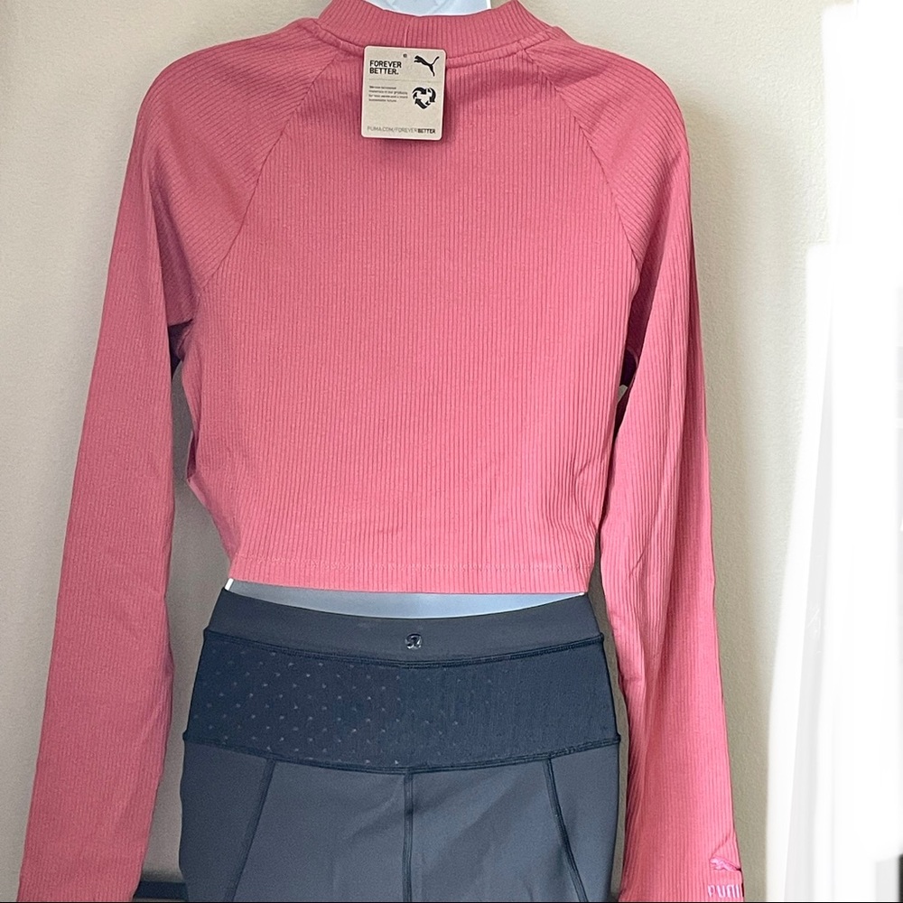 NWT Puma Team Ribbed Crop LS Top - Picture 2 of 10